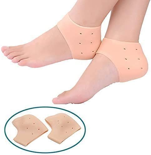 M S ENTERPRISE Anti Crack Silicone Half Gel Heel And Foot Protector Moisturizing Socks for Foot Care for Men and Women Pain Relief And Heel Cracks 1 Pair
