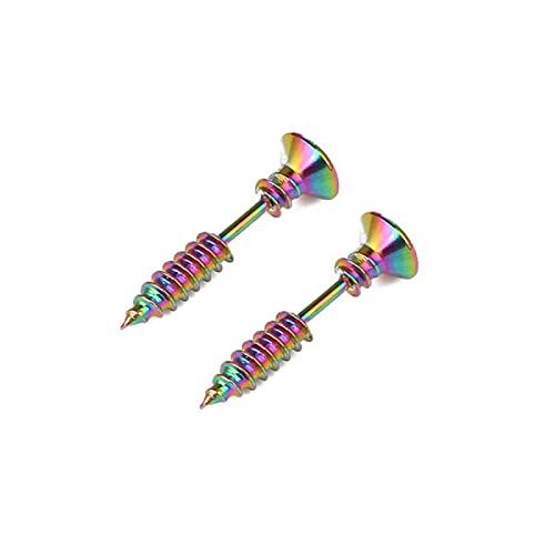 Stud Earrings 1Pair Punk Stud Earrings For Women Men Body Piercing Pop Hip Hop Interesting Jewelry Best Gifts, Zinc