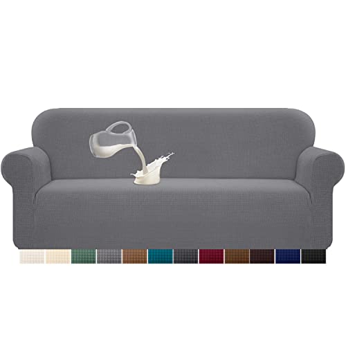 Granbest Copridivano Impermeabile Monopezzo Alto Elasticizzato Copridivano AntiGraffio Antiscivolo Divano Protector Tessuto Jaquard Spandex (4 posto, Grigio Chiaro)