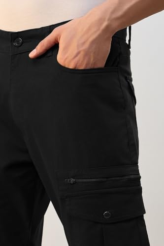 Image of NOBERO Men's Utility Cargo Pants | Cargo Pants for Men | Regular Fit | Multi-Pocket Utility Design | Durable Woven Fabric | Everyday Wear
