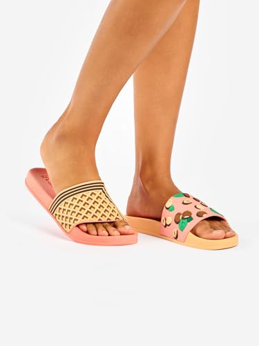 Dedoles Badeschuhe & Hausschuhe Damen Herren & Kinder Badesandalen lustige Designs Bücher Kaffee Party Pizza Fuchs Bär Lama Wolken Geschenk, Farbe: Nusskeks, Gr.: 36 EU 5