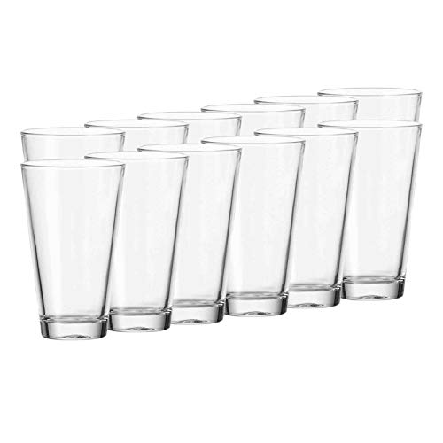 Leonardo Ciao Trink-Gläser, 12er Set, Trink-Becher aus Glas, spülmaschinengeeignete Wasser-Gläser,Getränke-Set, 300 ml, 017207