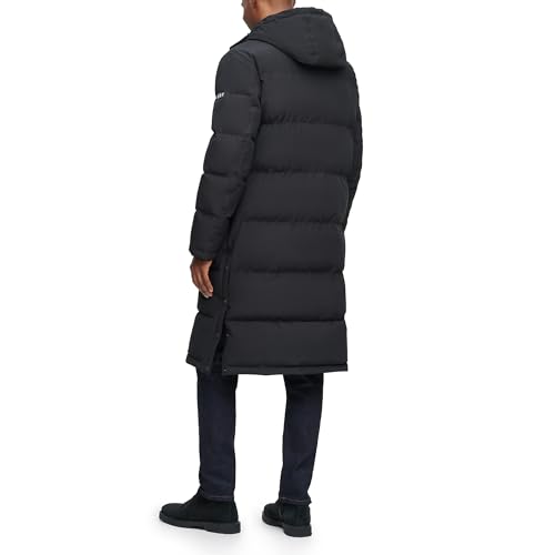 Image of DKNY Arctic Cloth Hooded Extra Long Parka Jacket
