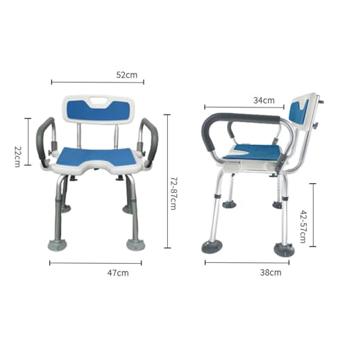 Chaise de douche légère 5 en 1 multifonctions avec dossier rembourré