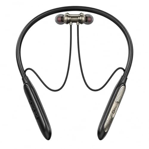 Image of Hello Wireless Bluetooth Neckband with ENC Mic, 48H Playtime, Bluetooth 5.3, 12mm Deep Bass Drivers, Type-C Fast Charging, IPX4 Sweat & Water Resistant, Magnetic Earbuds