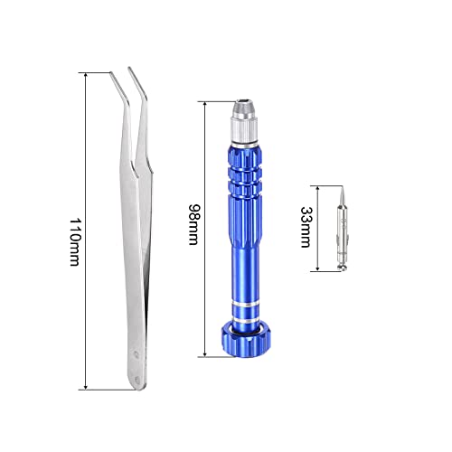 Uxcell 26-In-1 Multifunctional Precision Screwdriver Set For Glasses Watch Electronics Repair (24 Bits, 1 Tweezer, 1 Handle) #TOP1