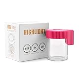 LEWOT Magnifying Viewing Jar with LED Light, Airtight Transparent Glass Storage Jars, Rechargeable LED Lit Lid Container (Pink)