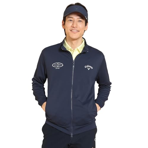 [キャロウェイ] メンズ UV フルジップシャツ (吸汗速乾性・裏クール) / ゴルフ / C25117103 1120_ネイビー 3L