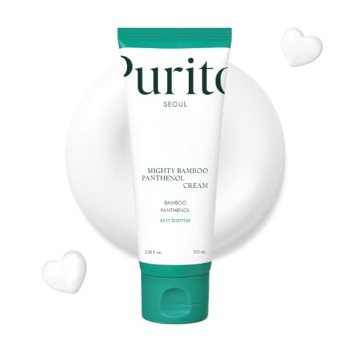 PURITO Post-Acne Moisturizer, Recovery & Glow Boost, Silicone-Free, Non-Comedogenic, Vegan, Korean Skincare, Mighty Bamboo Panthenol Cream, 3.38 fl oz / 100ml