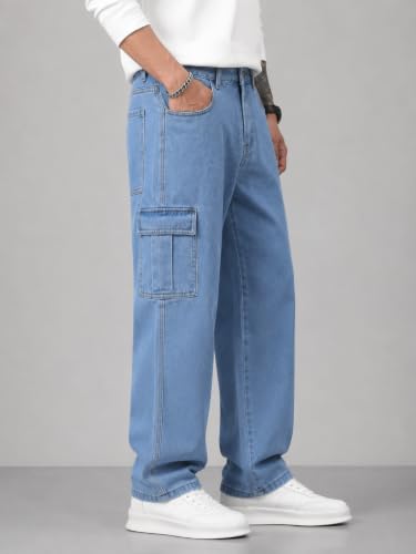 Image of Men's Comfortable Casual Denim Jeans | Men's Solid Straight Fit Jeans | Mid Rise Denim Pants | Regular Fit Stretchable Jeans