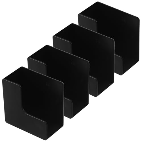 Luxshiny 4 Piezas Soporte Adhesivo para Báscula de Pared Negro, Diseño de Alta Carga Taladro, Organizador Compacto Adecuado para Gimnasio y Cocina Moderna