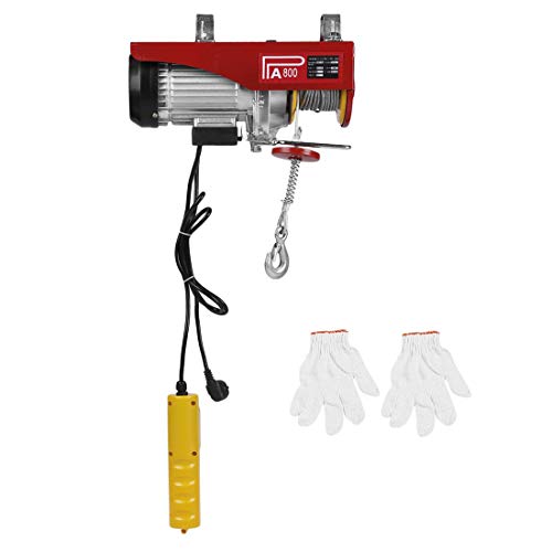 Polipastos Electricos Elevador Eléctrico Herramienta de Elevación de Carretilla Elevadora Duradera Montacargas Cabestrante para Garage y Levantar Herramientos Pesados (800KG)