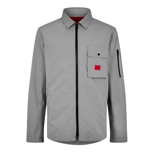 Image of Hugo Men's Cotton Mix Canvas Zip Up Overshirt