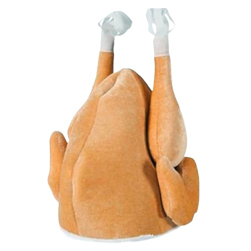 Roasted Turkey Hat for Adults Funny Thanksgiving Costume Dress Up Hats | Adults Roasted Turkey Hat with Mini Santa Hats, Soft Plush Lightweight Novelty Headwear, for Thanksgiving Party - image 1