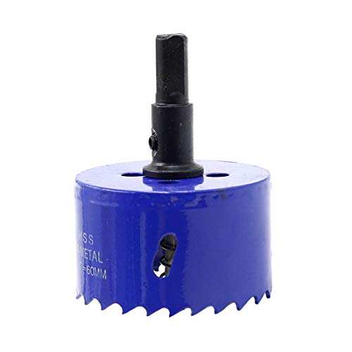 Image of Luomorgo 2 3 /8 inch 60mm Hole Saw, 1 1 /4 inch Cutting Depth HSS Bi-Metal Hole Cutter with Hex Shank Drill Bit Adapter for Wood Cornhole Boards Plastic Drywall Fiberboard