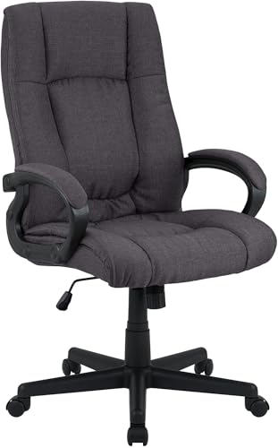 CLP Bürostuhl ergonomisch mit Rollen und Höhenverstellung, Chefsessel höhenverstellbar und Wippfunktion, rückenschonend, Drehstuhl Sparta, Farbe:schwarz