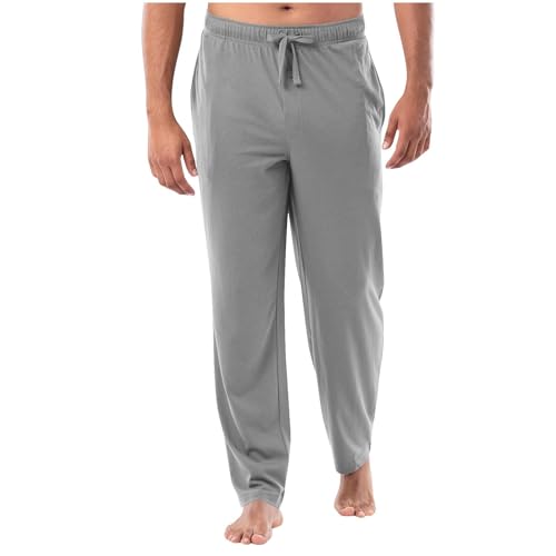 Mens Lounge Pants with Pockets Lightweight Pajama Pant Elastic Waist Drawstring Soft Comfortable Sleep Pj Bottoms