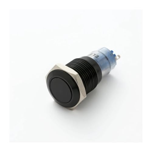 Bouton poussoir 16mm noir 2NO2NC IP67 en aluminium haute finition