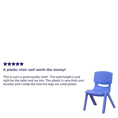 Image of Flash Furniture Whitney 10 Pack Blue Plastic Stackable School Chair with 10.5'' Seat Height