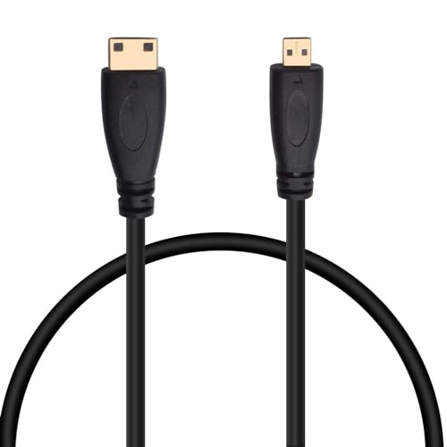 VIEVRE Câble micro HDMI vers mini HDMI 1 m - Transmission du signal audio vidéo 1080p - Compatible avec appareil photo et moniteur de tablette