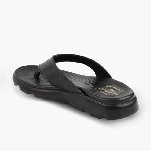 Image of Medifeet Broad Strap Cushioned Leather Slippers for Women
