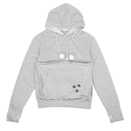 Sweat à capuche pour animaux gris clair Abaodam taille L