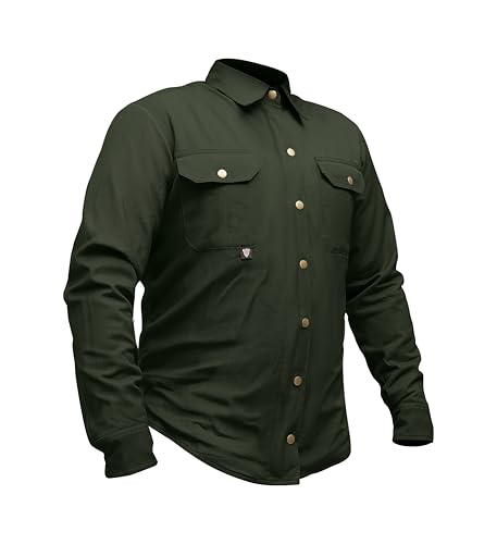 GREAT BIKERS GEAR – Herren-Motorradhemd, komplett verstärkt mit schützendem Aramid-Futter, Motorradbekleidung mit kostenlosen CE-Protektoren