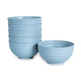 Juego de 6 Piezas de Vajilla Classic en Plástico Duro Reutilizable e Irrompible para Fiestas y Eventos. Azul (Cuencos 540 ml)