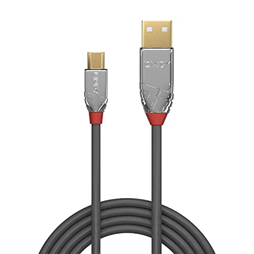 LINDY 36653 USB 2.0 Type A to Micro-B Cable, Cromo Line