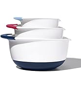 OXO Good Grips 3-Piece Mixing Bowl Set, 1.4 Litre, 2.8 Litre &amp; 4.7 Litre