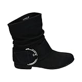 jumex schuhe hamburg Sohle: Gummi JUMEX Damen Stiefeletten Western Stiefel Cowboy Boots Flache Schlupfstiefel Schuhe 91 (37, Schwarz)