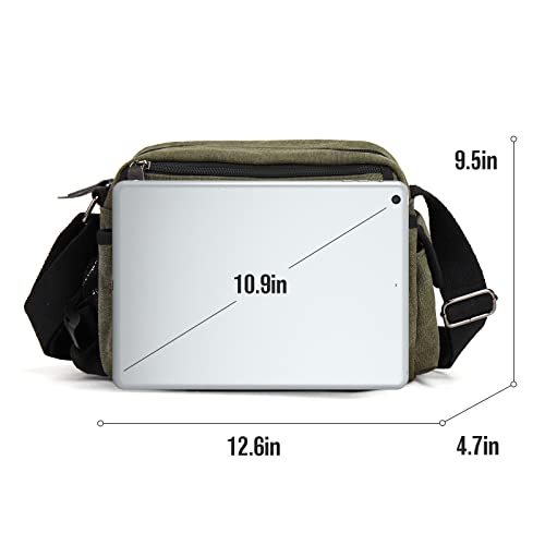 Small Messenger Bag For Men,Crossbody Bag Aesthetic For Women,Military Satchel,Unisex Classic Canvas Shoulder Bag,Vintage Bag,Green #TOP6