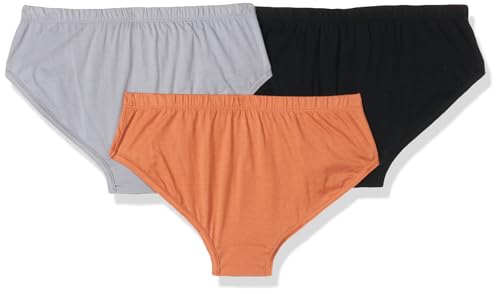 Image of Jockey 3035 Boys Super Combed Cotton Solid Brief with Ultrasoft Waistband (Pack of 3) Sleet, Black & Raw Sienna 11-12 Yrs