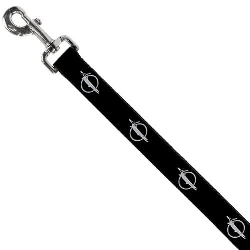 Laisse pour chien Barracuda design emblème noir argenté - 3