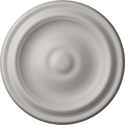 Image of Ekena Millwork 9 5 /8 inch OD x 1 1 /8 inch P Maria Ceiling Medallion (Fits Canopies up to 1 3 /4 inch), Hand-Painted Ultra Pure White