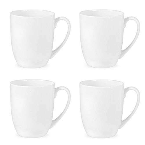 Royal Worcester x Serendipity Set of 4 Coffee Mugs - Bone China Whiet Mugs with Handle White Cups for Hot Drinks Practical and Stylish Addition to any Kitchen 350ml