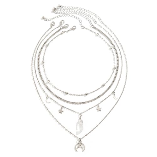 [�C���X�N] Multi Layer Necklace Featuring Sturdy Metal Sequins and Imitation Pearls Ideal for Trendy Occasions Dark Aesthetic Jewelr