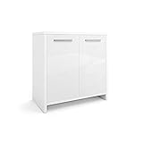 Badmöbel mit Kunststoffgriffen in Alu-Optik