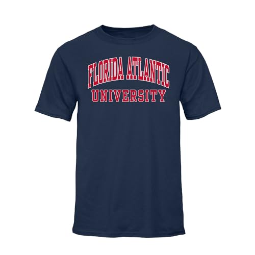 Barnesmith Florida Atlantic University FAU Owls Short Sleeve Adult Unisex T-Shirt, Classic, Navy, X-Large