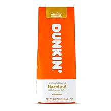 Dunkin Donuts Coffee Hazelnut 16 OZ Bag, Pack of 1