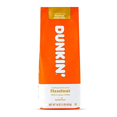 Dunkin' Donuts Coffee Hazelnut 16 OZ Bag, Pack of 1