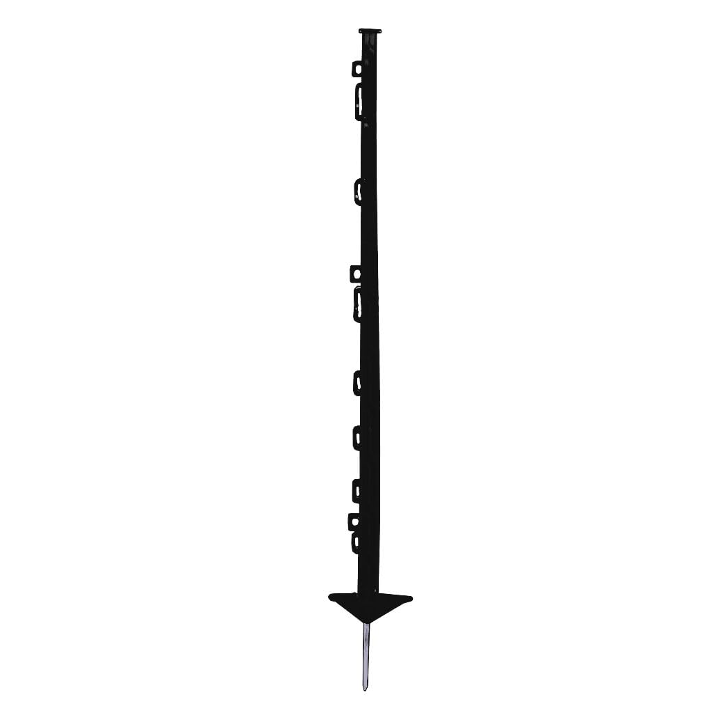 Zestaw 20 słupków ogrodzeniowych do pastwiska, wysokość 105 cm, czarne, wysoka stabilność, do wszystkich powszechnie stosowanych taśm, lin, splotów lub drutów (ok. 90 cm nad podłożem), słupki z