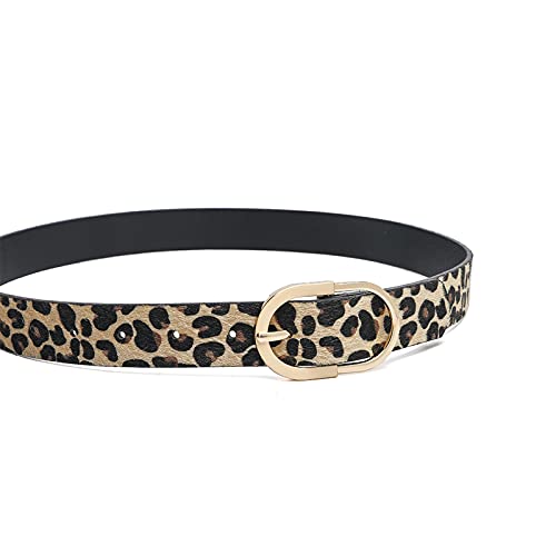 Tanpie QB94WFT516AL Womens Leather Waist Belts For Jeans Pants With Gold Buckle Leopard Large thumb #4