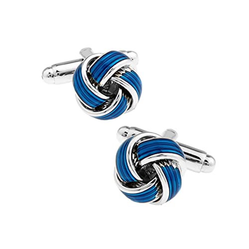 Mancuernillas Daesar para camisa hombre plateado azul miniatura 1