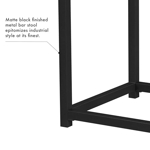 Image of HomePop Metal Frame Counter Stool, 24-Inch, Light Gray Print