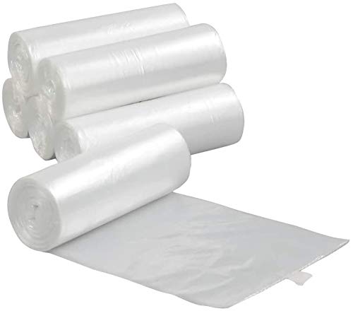 15 Liter Klar Müllbehälter Beutel, 6 Rollen, Packung 150Gallon Kleinen Müllbeutel, durchsichtiger Kunststoff Müllsäcke Papierkorb Trash Can