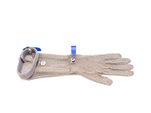 meshFlex Stechschutzhandschuh blau, Größe L (9), beidseitig tragbar, Stulpe 20 cm