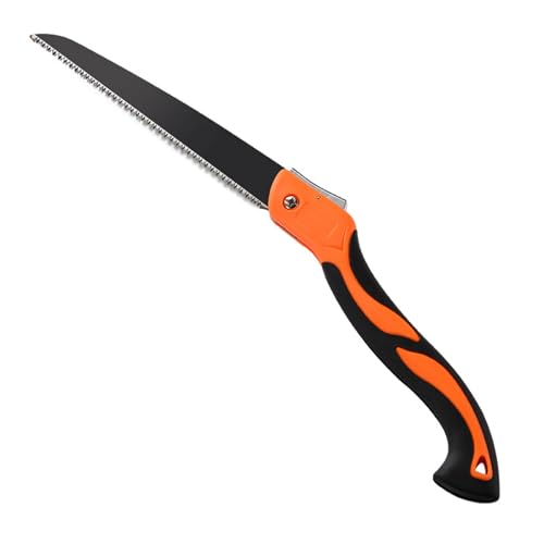 UNI-RHYTHM 10Inch Precision Folding Saw, Hardened Teeth, Household Hand Saw for Carpentry (RED-BLACK, 10 Inch)