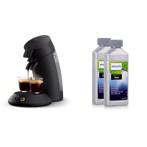 Philips Senseo Original Plus Kaffeepadmaschine & Philips Universal Flüssig-Entkalker für Kaffeevollautomaten, Vorteilspack, 0.5 Liter, 6 x 6 x 16 cm, Grau