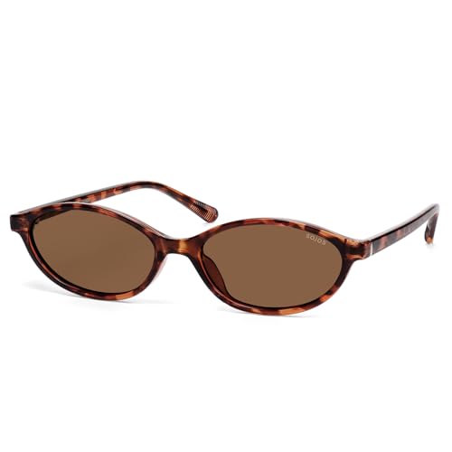 SOJOS TR90 Ultra Light Flexible Sunglasses for Women Retro Oval Polarized Cat Eye Vintage Shades UV400 Protection Comfort Fit Tortoise Brown/Brown